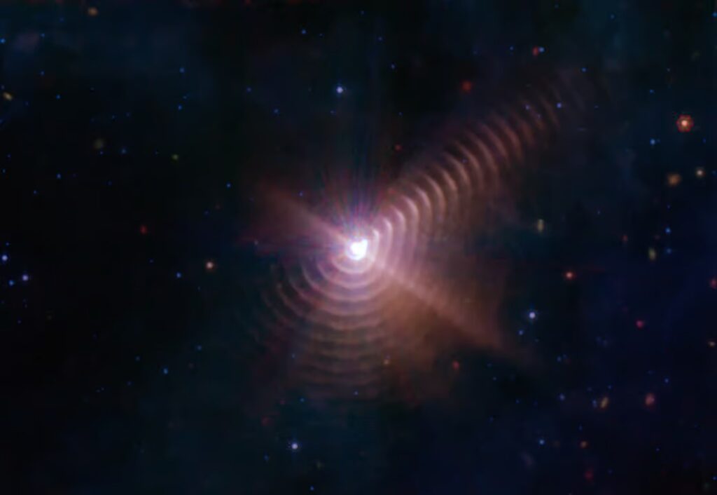 3 wr140 jwst 1024x706 - le 5 immagini più belle dell'universo scattate dal telescopio James Webb nel 2022.