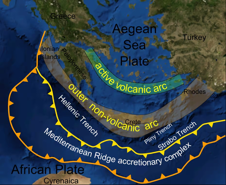 hellenic arc - Bald wieder eine verheerende Eruption im Mittelmeerraum?