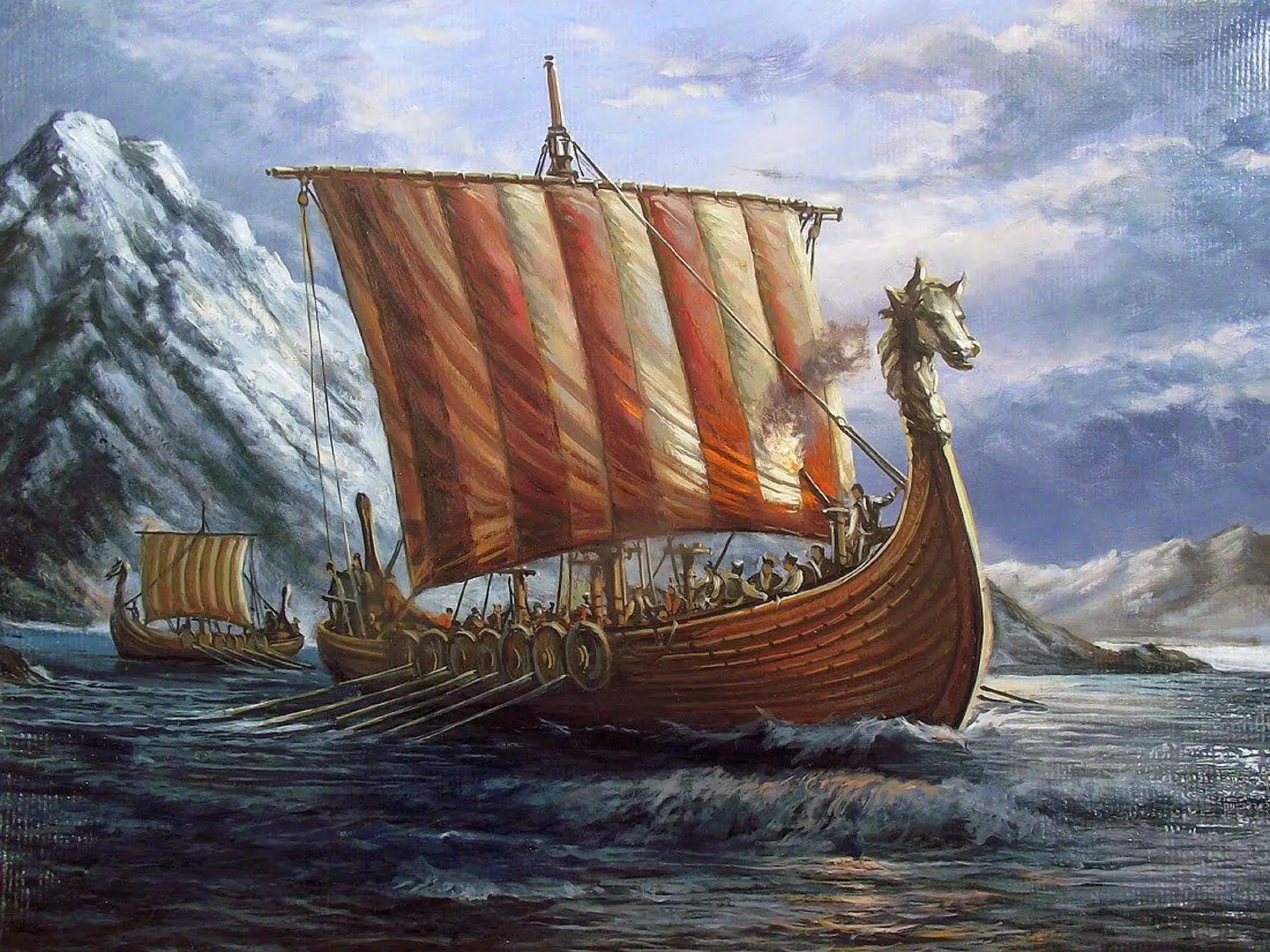 viking bateau - Wikinger nahmen ihre Lieblingstiere mit auf ihre Eroberungszüge