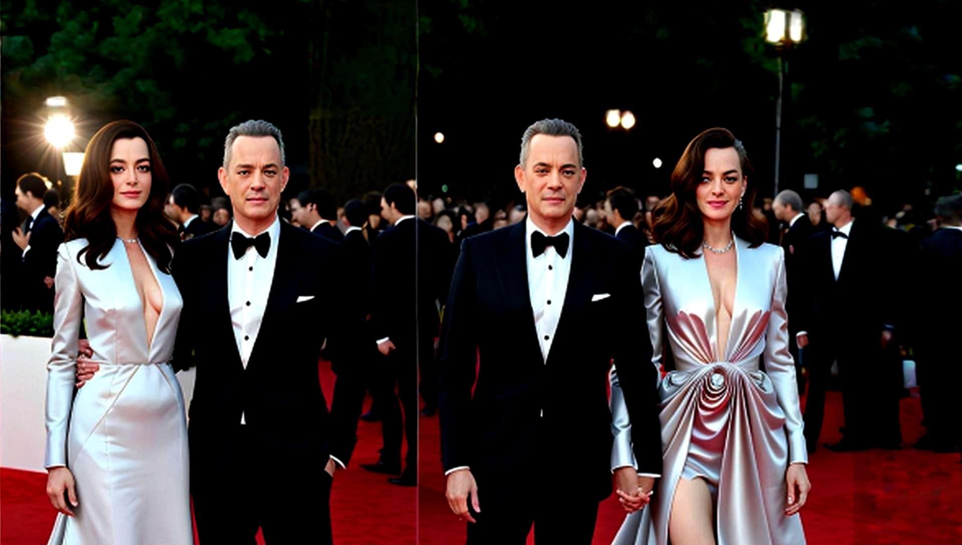 tom hanks anne hathaway with c - Tom Hanks, Anne Hathaway, Paris Hilton... Wie die Stars ihr Image vor der KI schützen.