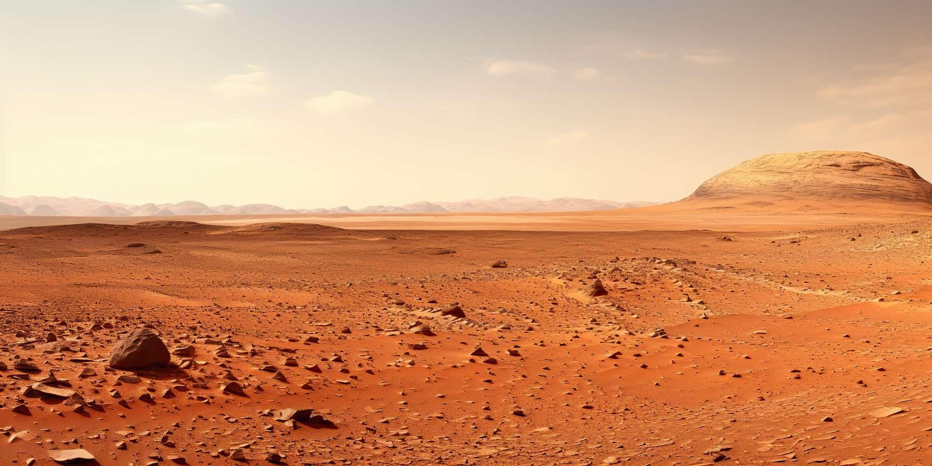 planete mars ai generative - Mars: Rover entdeckt seltsame polygonale Muster, die im Boden vergraben sind