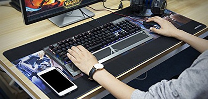 Tapis de souris Gaming XXL Lumineux LED Couleur Grand Sous Main USB Bureau  Gamer - Cdiscount Informatique