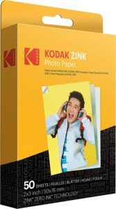 Pack de 50 Papiers photo Instantané ZINK Format 2x3'' - Compatible