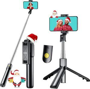 Perche Selfie avec Lumière, Tupwoon Perché à Selfie Trépied Smartphone  Bâton Selfie Extensible Télescopique avec Télécommande Amovible pour iPhone,  Galaxy, Huawei : : High-Tech